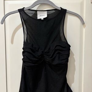 Reformation Black Sheer Detail Top